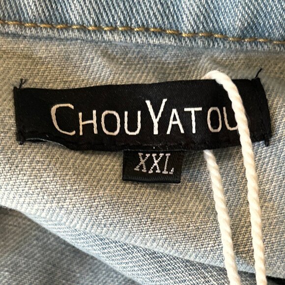 Chou Yatou NWT SZ XXL Blue Denim Midi Jacket Duster / Dress Western Boho Retro - Picture 8 of 12